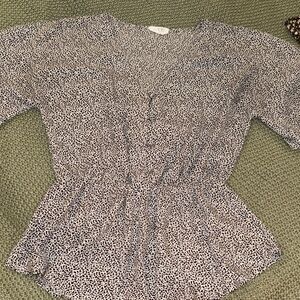 Sienna Sky Black and White Speckled Blouse